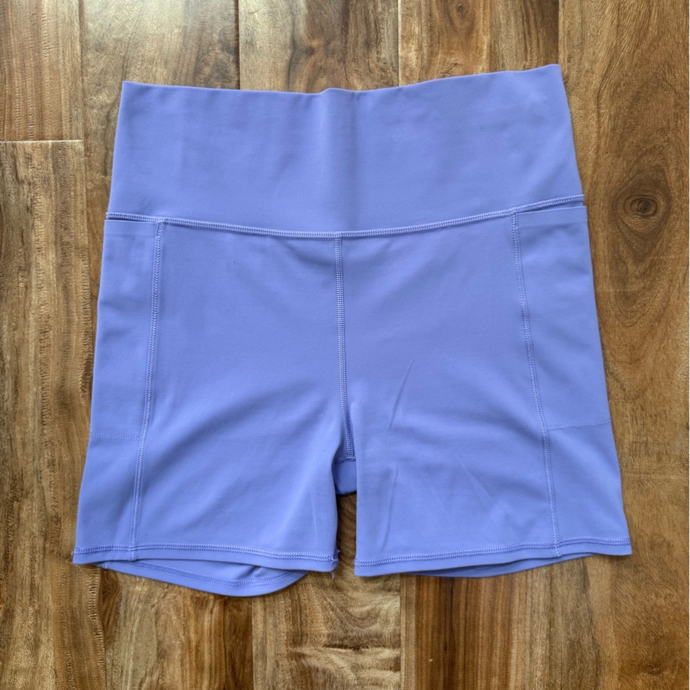 Vuori Pocket Biker Shorts- large-Lavendar